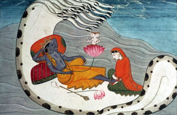 Vishnu And Lakshmi On Shesha Naga, Ca 1870